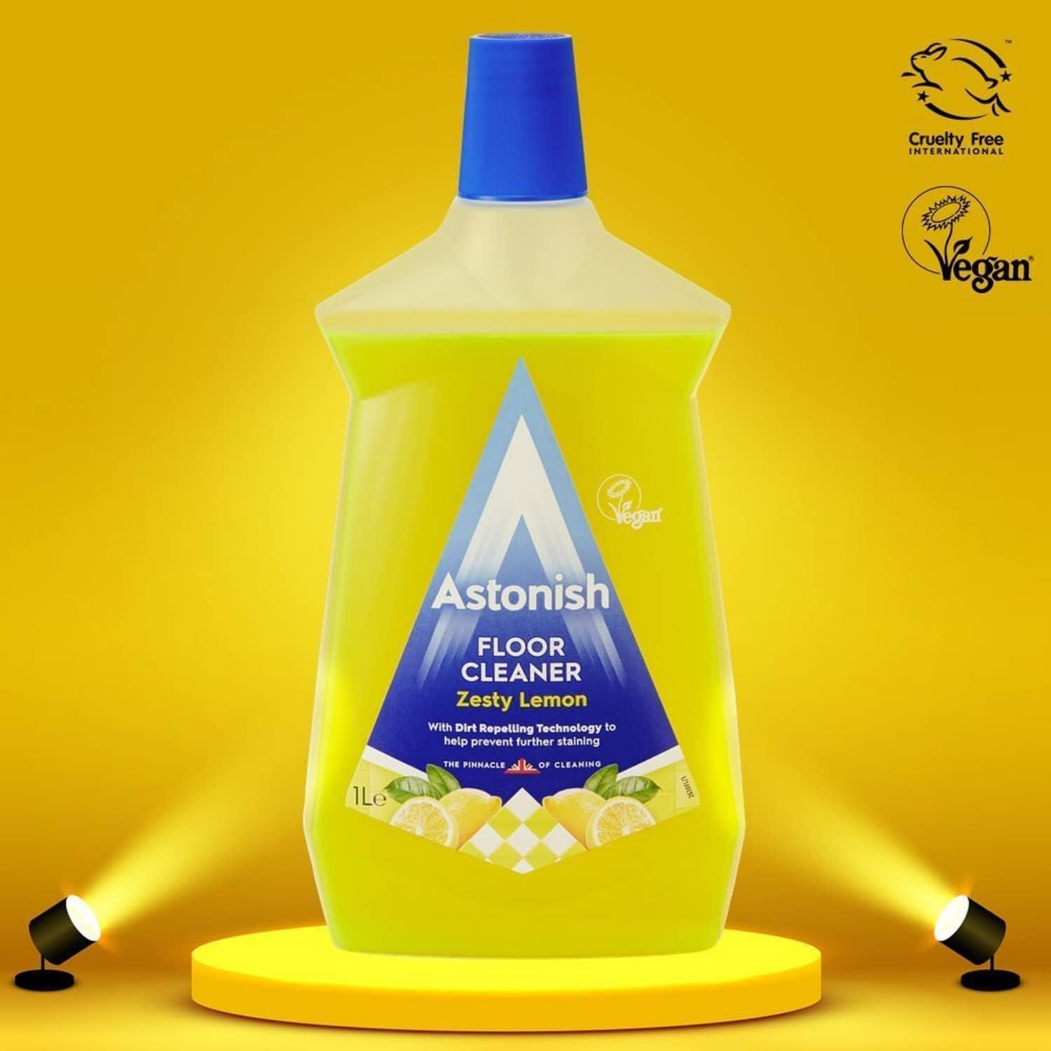 image:imageAstonish Zesty Lemon Floor Cleaner With Built In Dirt Repelling Technology To Prevent Stains amp Protects Floors From Mud amp Pet Stains Concentrated Mop Solution For Tiles amp Sealed Wood 1 Liter BottleLemon