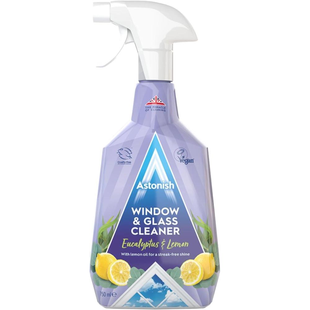 image:imageAstonish Streak Free Window amp Glass Cleaner Spray Bottle With Vinegar For Deep Cleaning  Eucalyptus amp Lemon Scented Home And Bathroom Cleaner  Vegan Cruelty Free Household Cleaning Supplies 750ml2536 Fl Oz Pack of 1