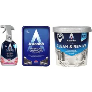 Astonish Good as New Bundle – Includes Carpet, Chair & Upholstery Deep Cleaning Fabric Spray, Oven & Cookware Cleaning Paste For Glass, Appliances, Ceramics, Stovetop & Clean & Revive Foaming Powder