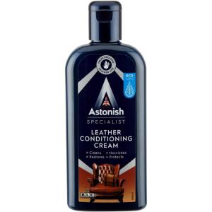 Astonish Leather Conditioning Cream 250ml – Cleaner Conditioner Polish for Car Seats, Furniture, Sofa, Couch, Jackets, Shoes, Boots, Bags, Saddles – Moisturizes, Restores, Protects, Prevents Cracking