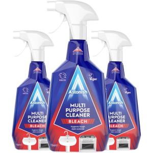 Astonish Multi Purpose Cleaning Spray With The Added Power Of Bleach – All Purpose Cleaning Solution Removes Heavy Duty Stains & Hygienically Cleans Bathrooms & Kitchen Surfaces, 750ml Spray Bottle(25.36 Fl Oz (Pack of 3))