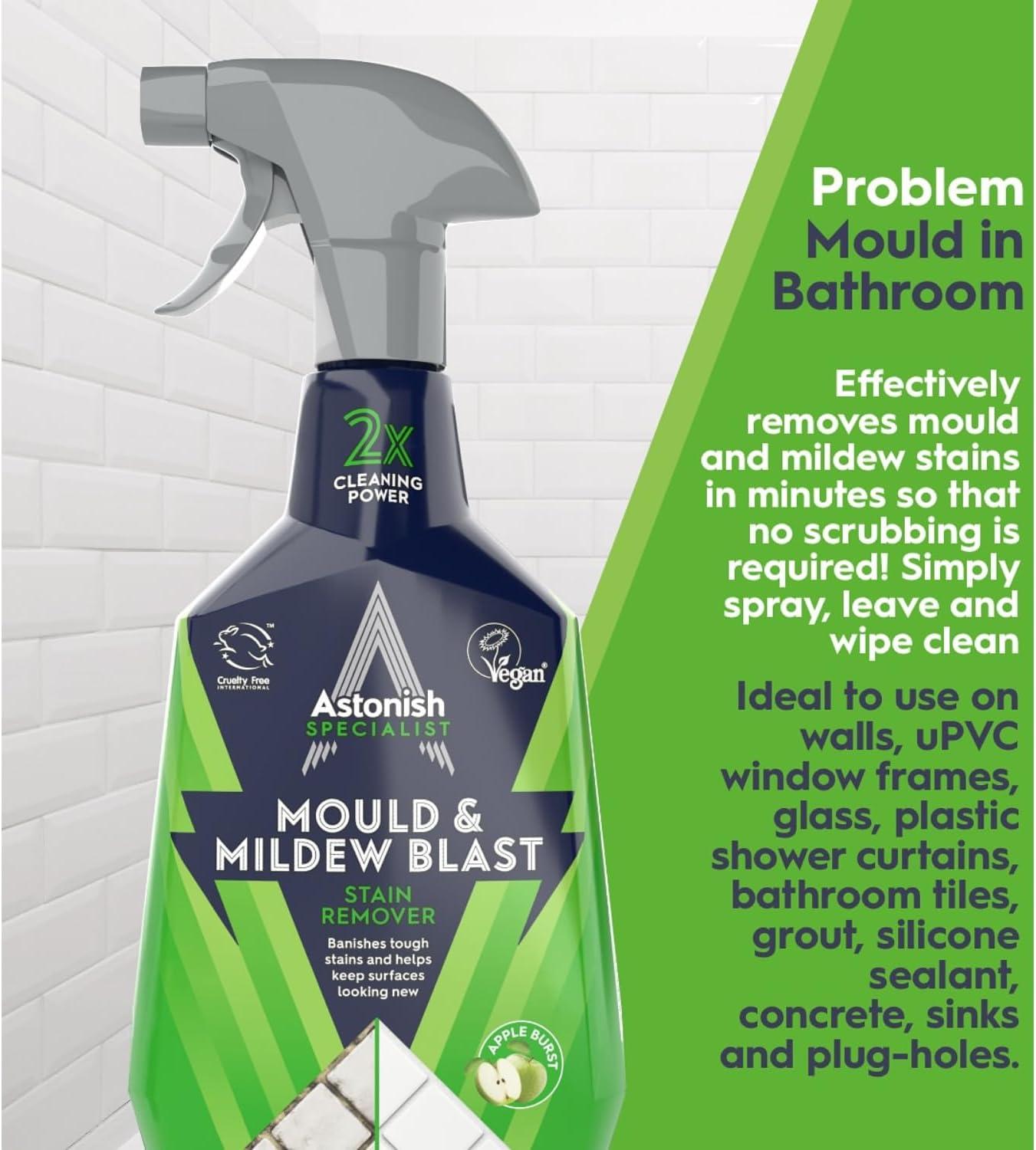 image:imageAstonish Apple Burst Household Cleaner Shower Curtain Shower Door Bathroom Tiles Hard Water Stains Rust amp Calcium Bathroom Cleaner No Scrub Cruelty Free Cleaning Supplies 750ml Spray Bottle254 Fl Oz Pack of 1