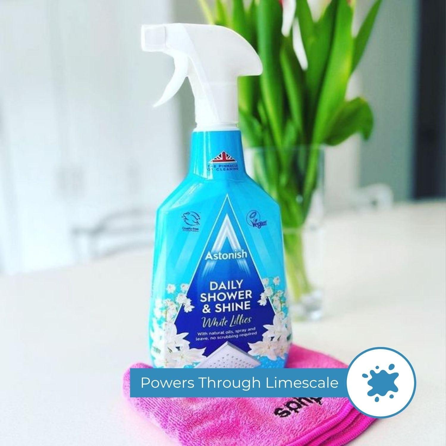 image:imageAstonish Daily Shower Shine White Lilies Cleaning Spray 3 Pack No Scrub After Shower Spray Foam Prevents Watermarks amp Buildup CrueltyFree Household Cleaning Products750ml Spray Bottles2536 Fl Oz Pack of 3