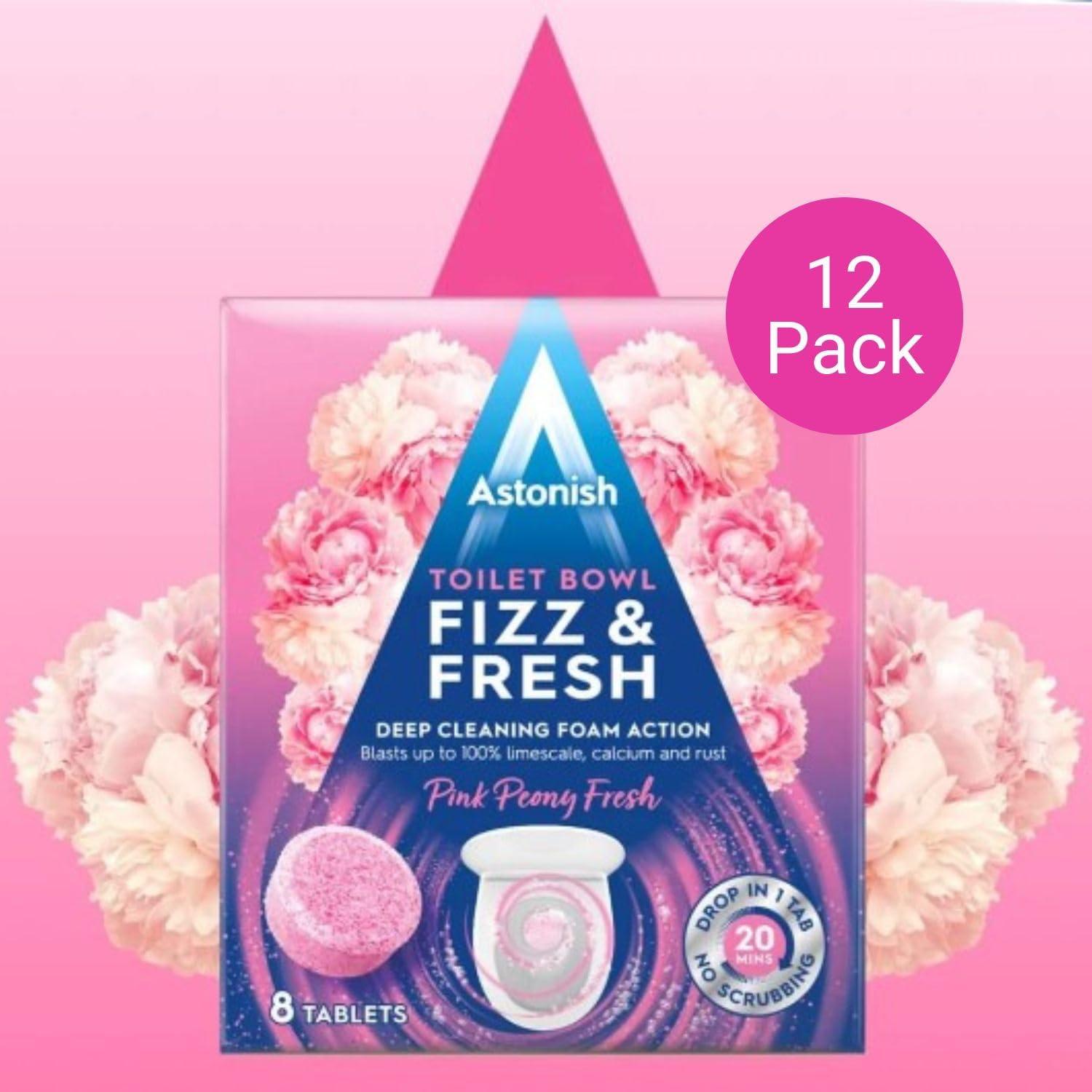 image:imageAstonish Foaming Pink Peony Toilet Bowl Cleaner Deep Cleaning Limescale Calcium amp Rust No Bottle Removes Hard Stains Box of 8 TabletsFresh Peony