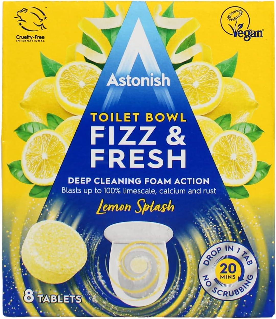 image:imageAstonish Foaming Pink Peony Toilet Bowl Cleaner Deep Cleaning Limescale Calcium amp Rust No Bottle Removes Hard Stains Box of 8 TabletsLemon Splash