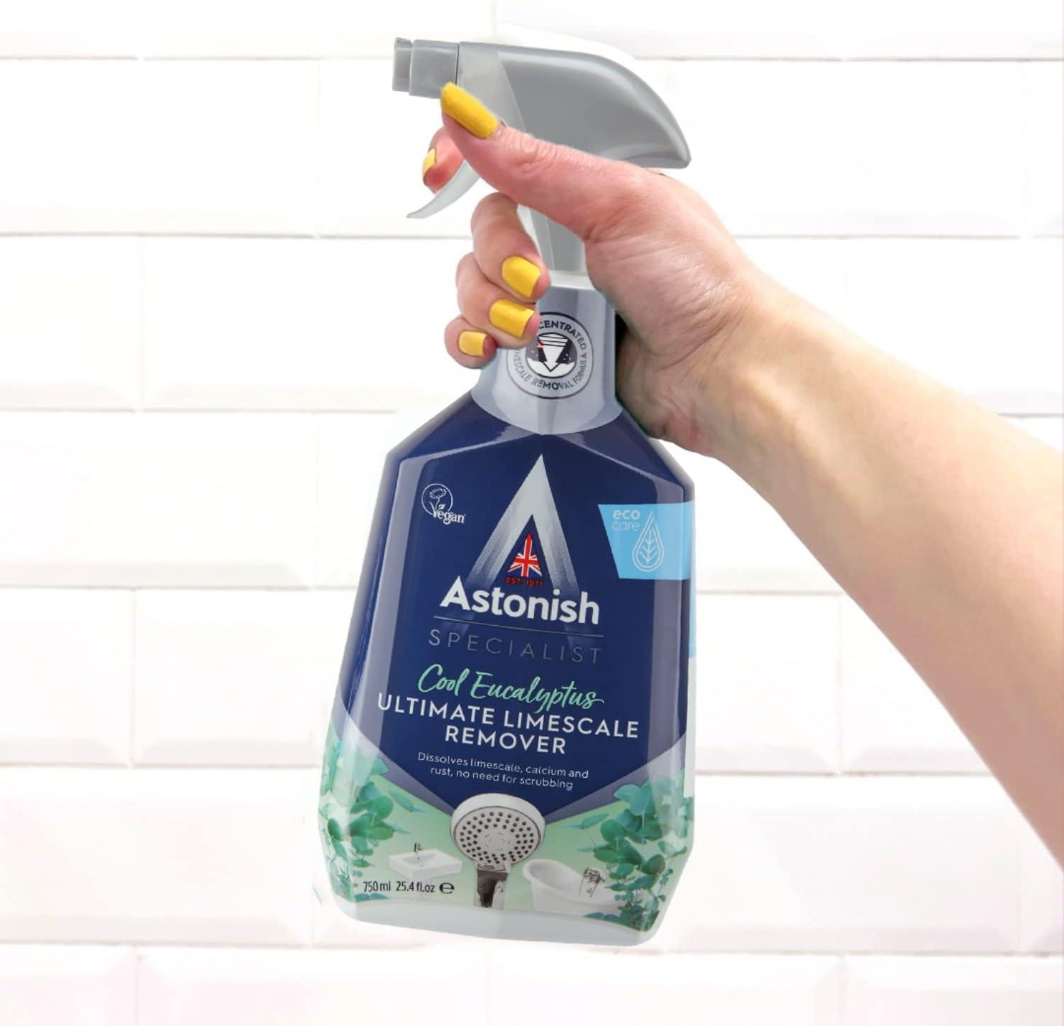 image:imageAstonish Sparkling Bathroom Bundle Includes Daily Shower Shine Cleaning Spray White Lilies Scent Ultimate Limescale Remover Cool Eucalyptus amp Streak Free Foaming Bathroom Cleaner 750ml each