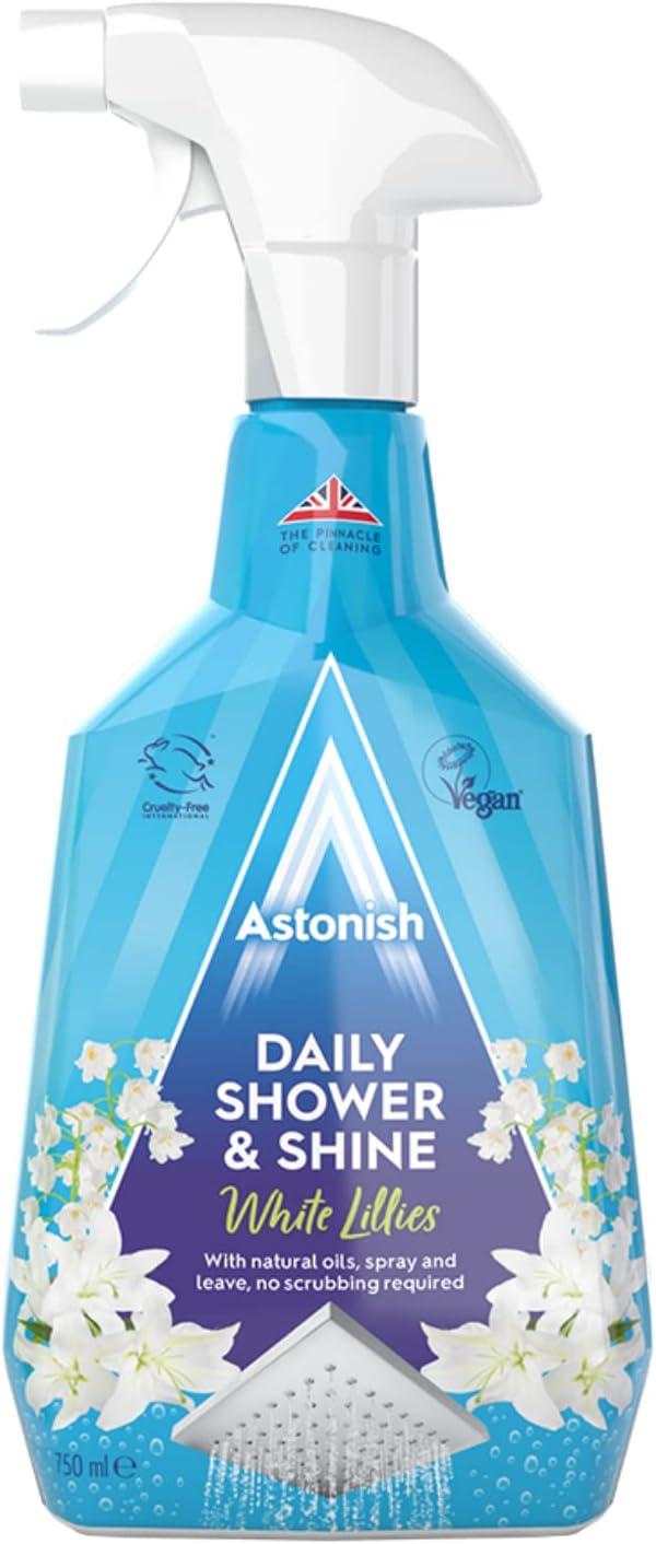 image:imageAstonish Sparkling Bathroom Bundle Includes Daily Shower Shine Cleaning Spray White Lilies Scent Ultimate Limescale Remover Cool Eucalyptus amp Streak Free Foaming Bathroom Cleaner 750ml each
