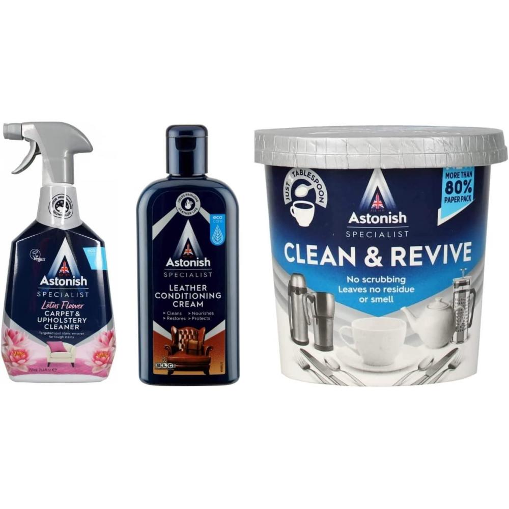 image:imageAstonish Specialist Furniture and Revival Bundle  Includes Carpet Chair amp Upholstery Deep Cleaning Fabric Spray Leather Conditioning Cream amp Clean amp Revive Foaming Powder