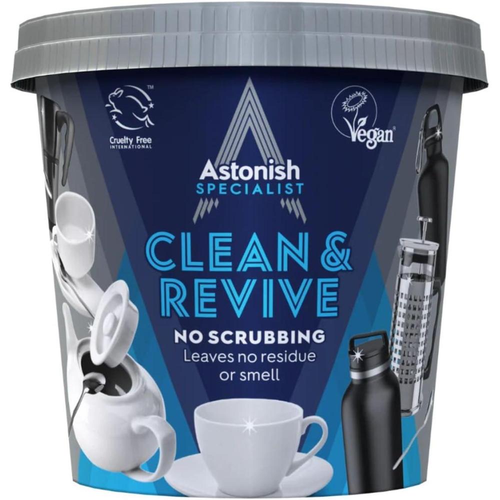 image:imageDescaling Foaming Powder  Tea amp Coffee Mugs Pots Kettles amp Stainless Steel  Dissolves Limescale amp Eliminates Stains  Astonish Clean amp Revive1235 Ounce Pack of 2