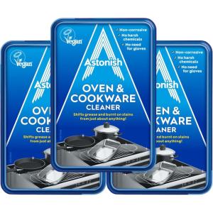 Astonish Oven & Cookware Cleaning Paste For Glass, Appliances, Ceramics, Stovetop & Pyrex – All Purpose Kitchen Cleaner – Heavy Duty Stainless Steel Degreaser Removes Baked On Grease & Grime 150g Tub(3 Count (450g))