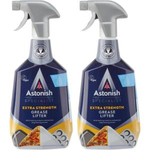 Astonish Specialist Extra Strength Grease Lifter With Baking Soda – No Scrub De-Greaser Formula For Kitchen Surfaces, Trays & Pans – Vegan Cruelty Free Household Cleaning Supplies, 750ml Spray Bottle(25.4 Fl Oz (Pack of 2))