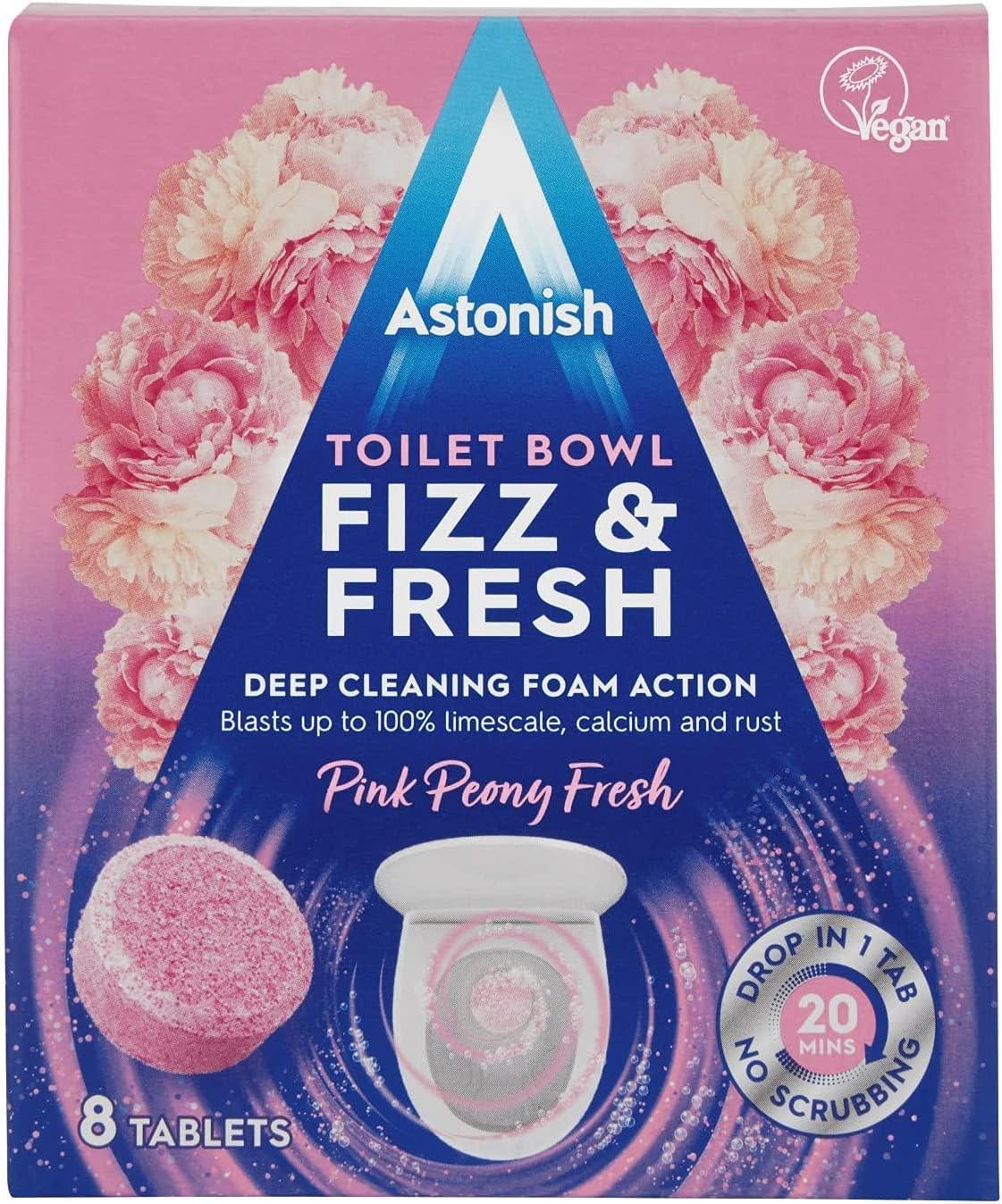 image:imageAstonish Bathroom Bundle Includes White Jasmie amp Basil Scented Foaming Cleaner Spray 750ml Hibiscus Blossom Daily Bathroom Shower Shine 750ml amp Fizz and Fresh Toilet Bowl Tabs 8pk