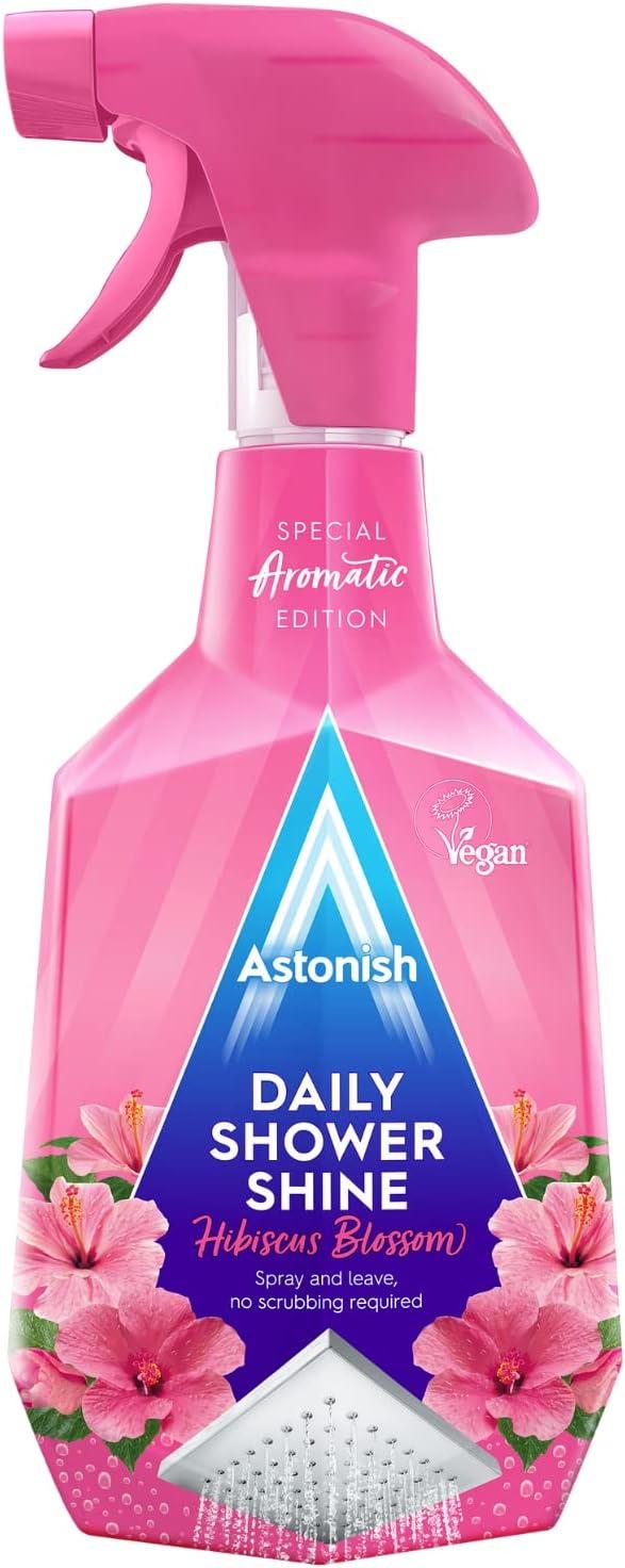 image:imageAstonish Bathroom Bundle Includes White Jasmie amp Basil Scented Foaming Cleaner Spray 750ml Hibiscus Blossom Daily Bathroom Shower Shine 750ml amp Fizz and Fresh Toilet Bowl Tabs 8pk