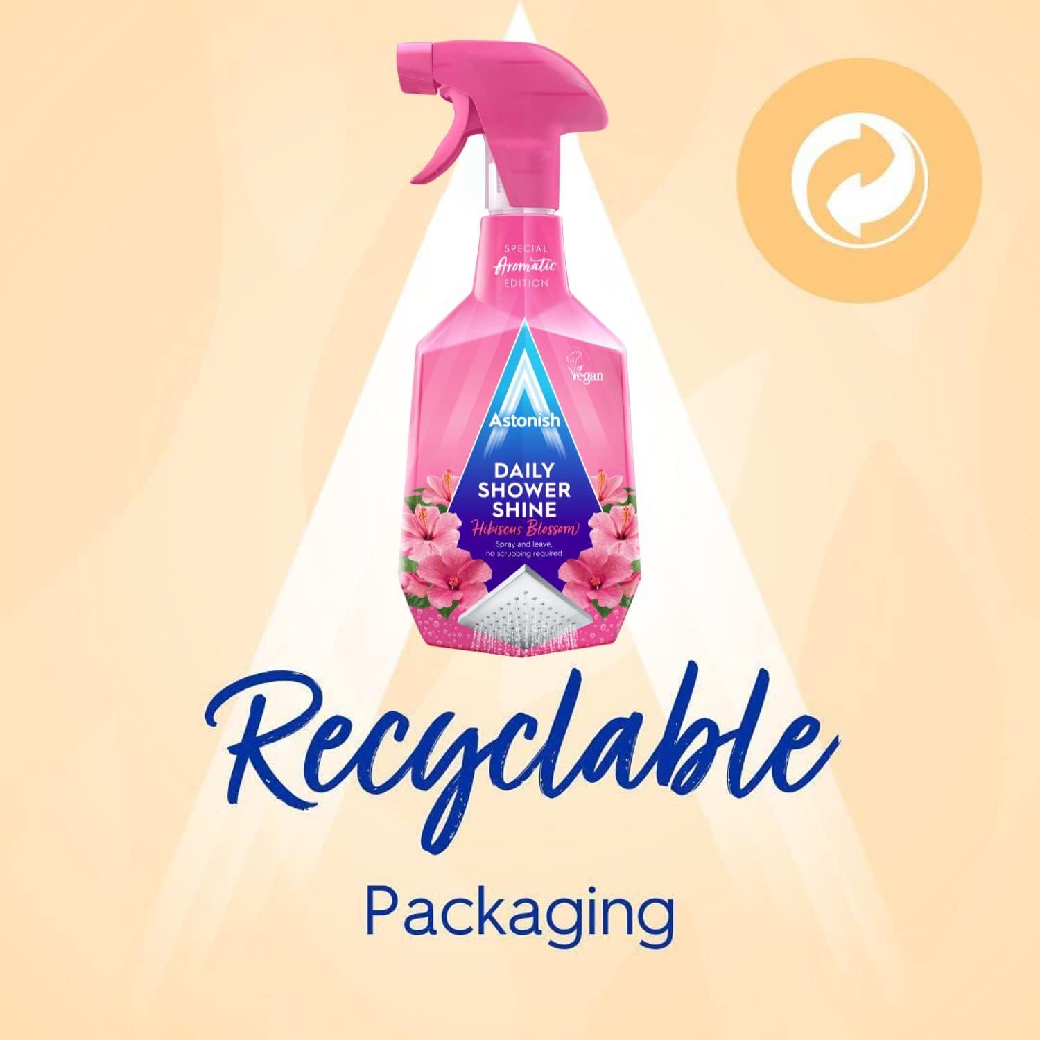 image:imageAstonish Daily Bathroom Shower Shine Cleaning Spray 3 Pack Hibiscus Blossom Limescale Remover Spray Prevents Watermarks From Hard Water Health amp Household Multi Purpose Cleaner 750ml Spray Bottles