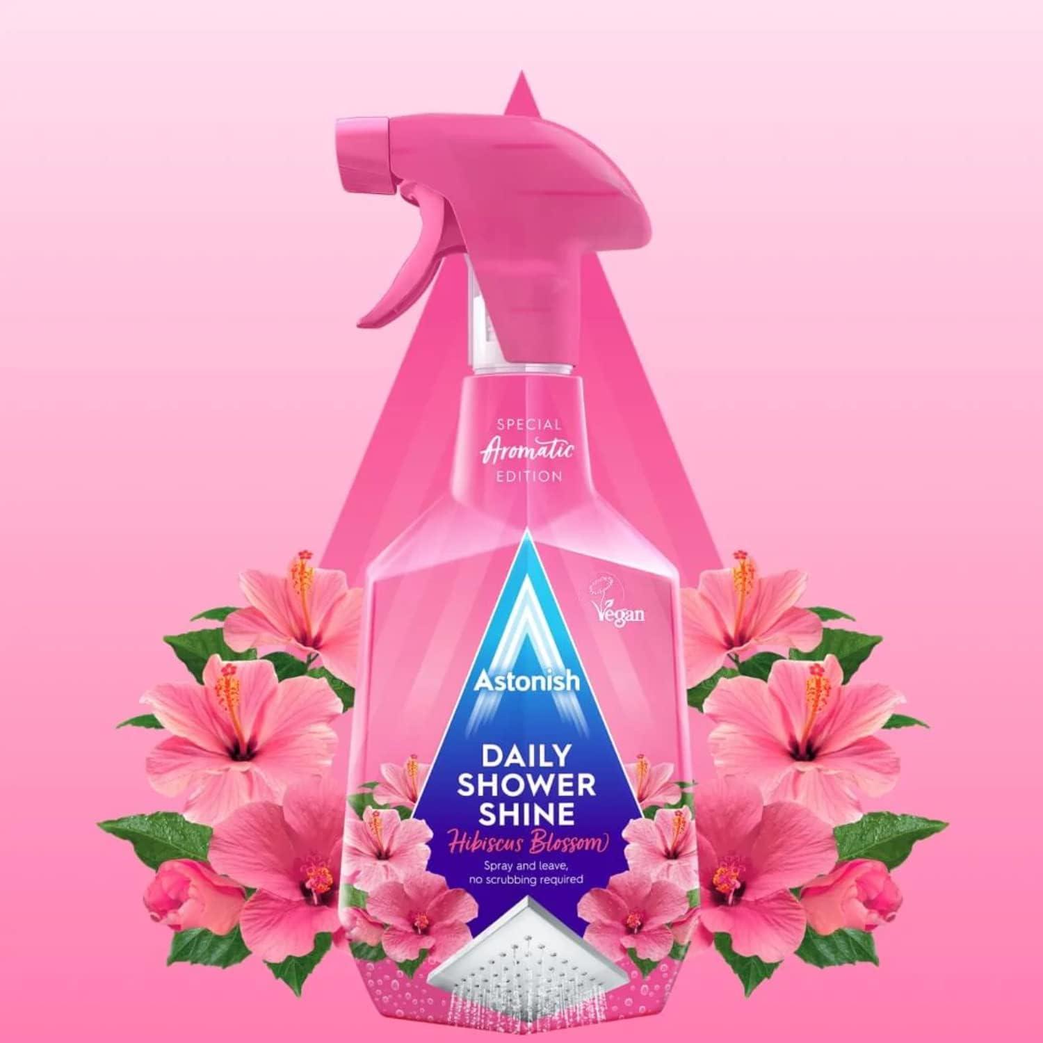 image:imageAstonish Daily Bathroom Shower Shine Cleaning Spray 3 Pack Hibiscus Blossom Limescale Remover Spray Prevents Watermarks From Hard Water Health amp Household Multi Purpose Cleaner 750ml Spray Bottles
