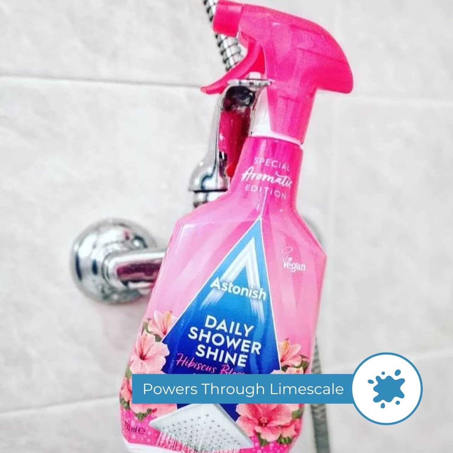 image:imageAstonish Daily Bathroom Shower Shine Cleaning Spray 3 Pack Hibiscus Blossom Limescale Remover Spray Prevents Watermarks From Hard Water Health amp Household Multi Purpose Cleaner 750ml Spray Bottles