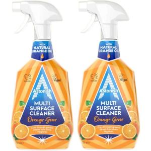 Astonish Specialist Multi Surface Cleaner – Orange Grove Scented Heavy Duty Kitchen Cleaner – Cruelty Free Formula Cuts Through Grease And Stains On Kitchen Surfaces & Oven Doors, 750ml Spray Bottle(25.4 Fl Oz (Pack of 2))