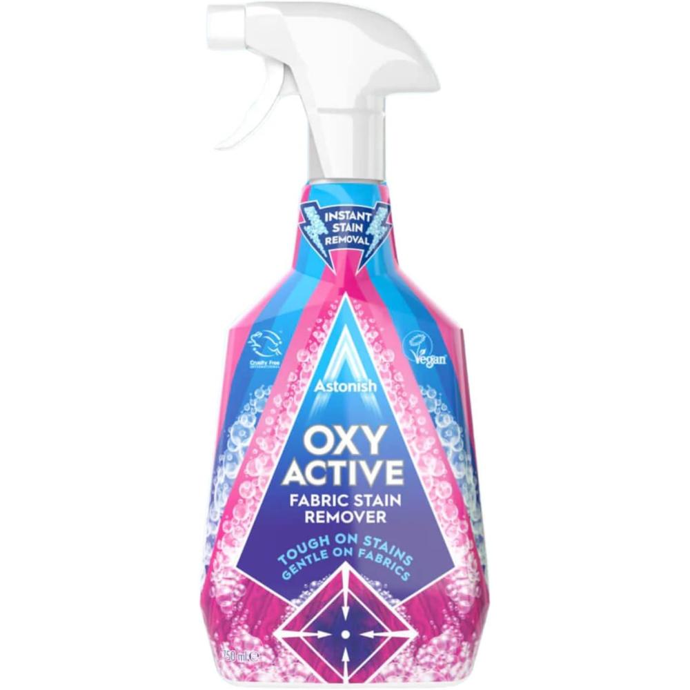 image:imageAstonish Oxy Active Pink Blossom Scented Fabric Stain Remover 254 oz Spray Bottle  Oxi Laundry PreTreat Cleaner for Clothes Upholstery amp Carpet  Cruelty Free Color Safe Cleaning Solution