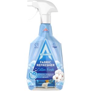 Astonish Fabric Refresher Cotton Fresh, 750ml Trigger Spray Bottle – Long-Lasting Odor Neutralizer for Curtains, Carpets & Upholstery – Encapsulated Fragrance Technology for Up to 100 Days Freshness