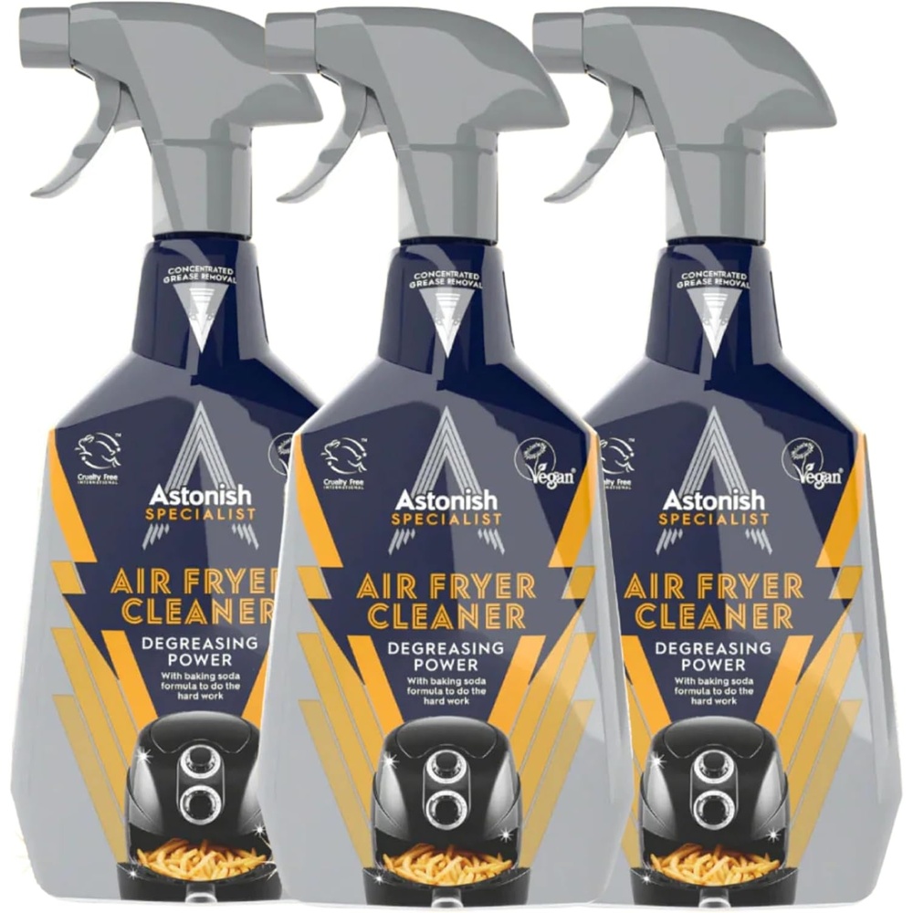 image:imageAstonish 750ml Specialist Air Fryer Cleaner Spray with Baking Soda 2 Pack  Non Stick Safe Grease Remover Food Residue Lifter Quick Rinse Vegan Cruelty Free Kitchen Degreaser No Scrub Formula845 Fl Oz Pack of 3